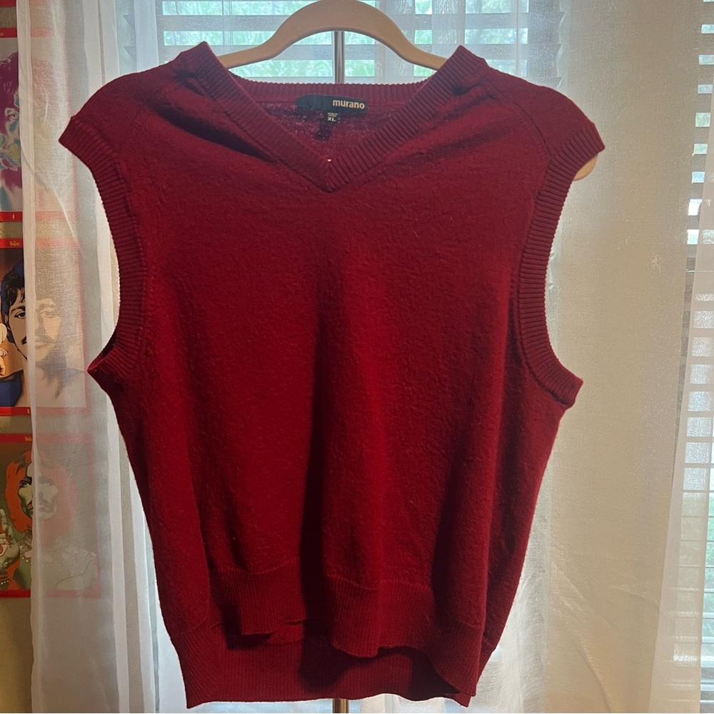 Red sweater vest